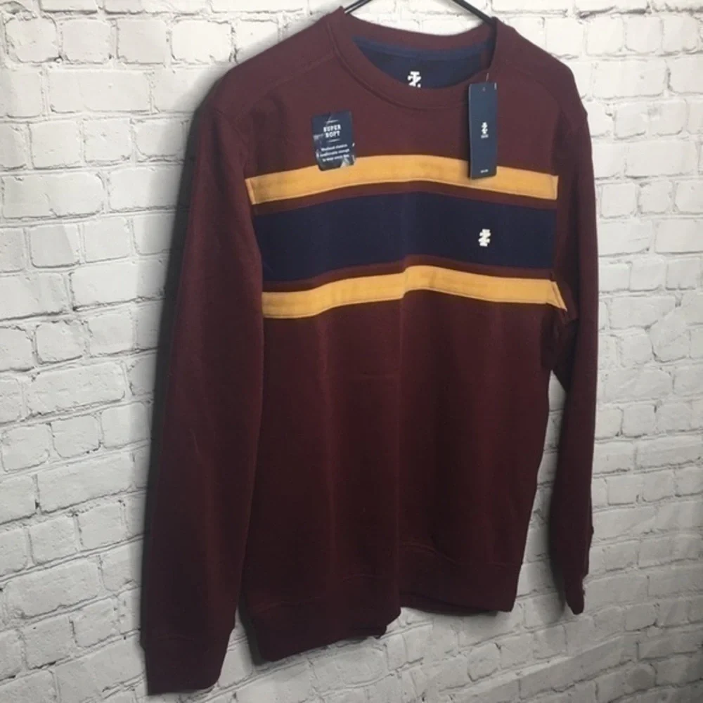 IZOD fleece colorblock crewneck pullover shirt